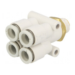 Racord Push-in Filetat Alamă și Polipropilenă 1-10bar 5-60°C | Electronic-mag.ro | Componente Electronice