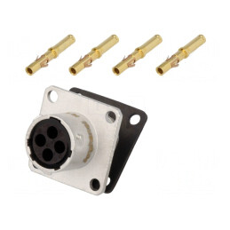 Conector Circular 4 PIN Mamă Crimpat RT360 Aur | Electronic-mag.ro | Componente Electronice