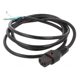 Cablu IEC C13 Mamă 2m cu Blocare Negru 13A | Electronic-mag.ro | Componente Electronice