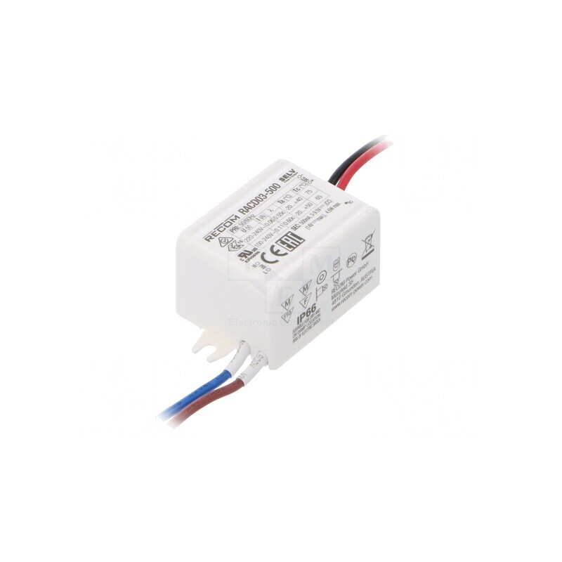Alimentator LED 3W IP66 3-9.5VDC 500mA 90-264VAC | Electronic-mag.ro | Componente Electronice