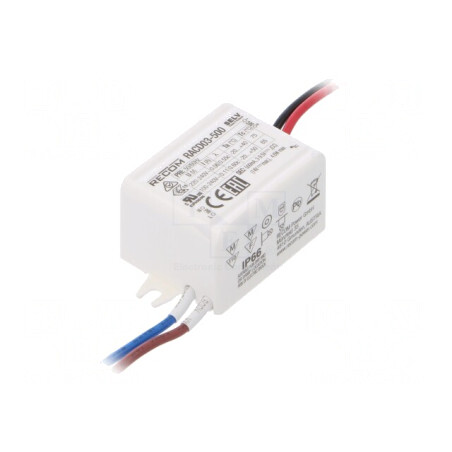 Alimentator LED 3W IP66 3-9.5VDC 500mA 90-264VAC | Electronic-mag.ro | Componente Electronice