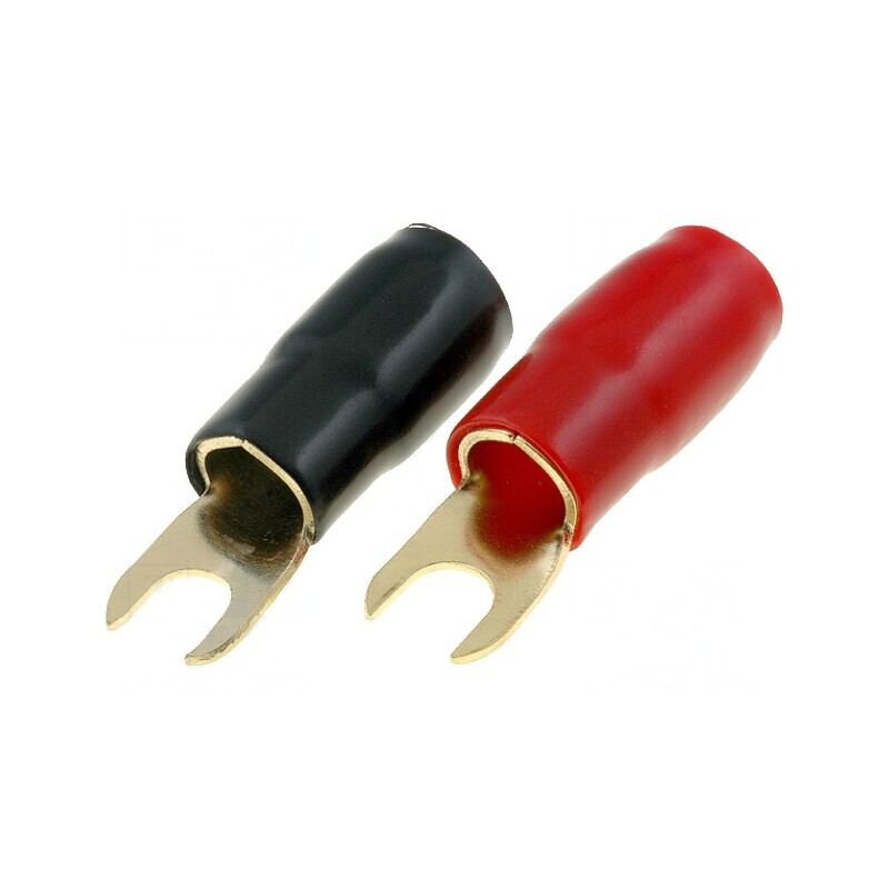Terminal Furcă Izolat M8 35mm2 Aurit Negru Roșu | Electronic-mag.ro | Componente Electronice