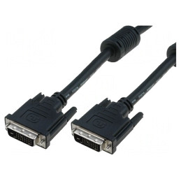 Cablu | dual link | DVI-D (24+1) mufă,din ambele părţi | 5m | negru | AK-320101-050-S