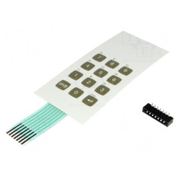 Tastatură cu Membrană 12 Butoane 52mm 2,54mm