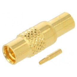 Mufă MMCX Mamă Drept 50Ω Lipire PTFE Aurit | Electronic-mag.ro | Componente Electronice