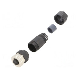 Mufă M12 12 PIN Mamă IP67 pe Cablu | Electronic-mag.ro | Componente Electronice