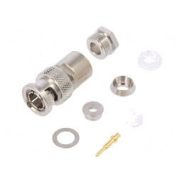 Mufă BNC Tată Drept 50Ω PTFE Aurit | Electronic-mag.ro | Componente Electronice