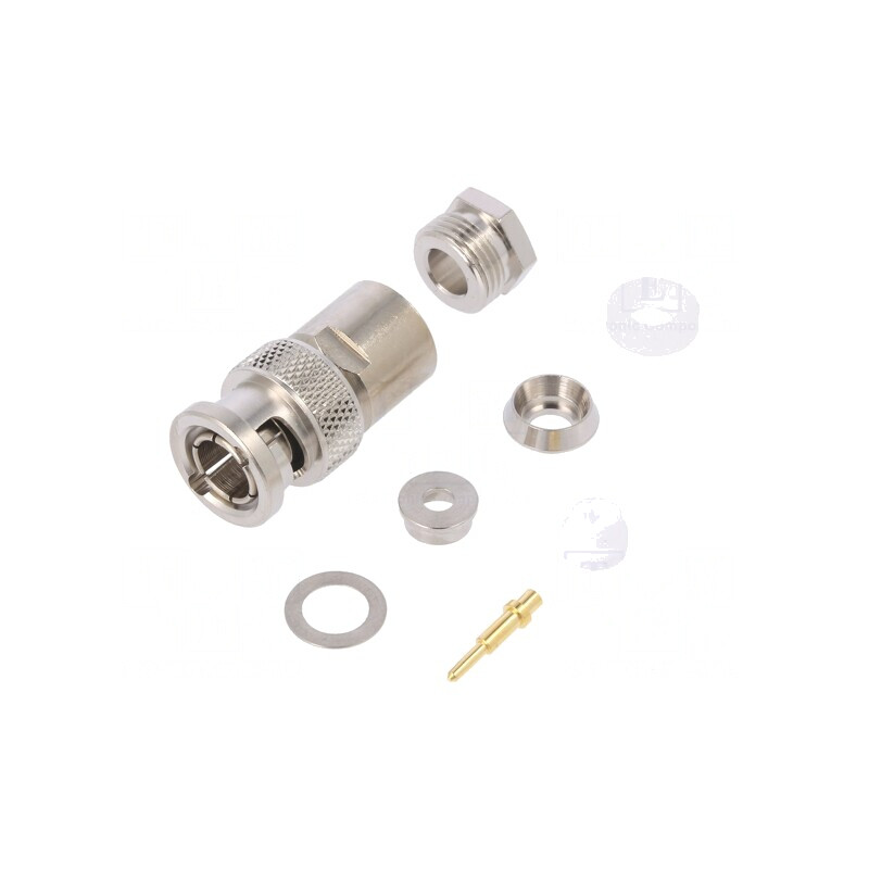 Mufă BNC Tată Drept 50Ω PTFE Aurit | Electronic-mag.ro | Componente Electronice