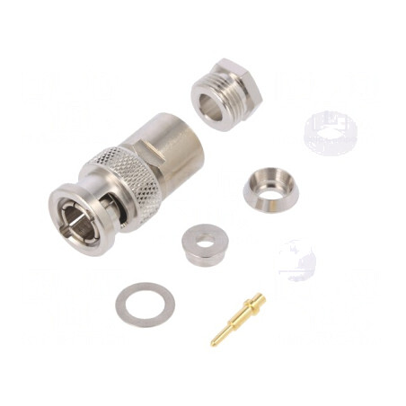 Mufă BNC Tată Drept 50Ω PTFE Aurit | Electronic-mag.ro | Componente Electronice
