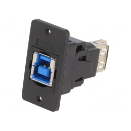 Adaptor USB 3.0 Aurit USB A la USB B Soclu Slim | Electronic-mag.ro | Componente Electronice