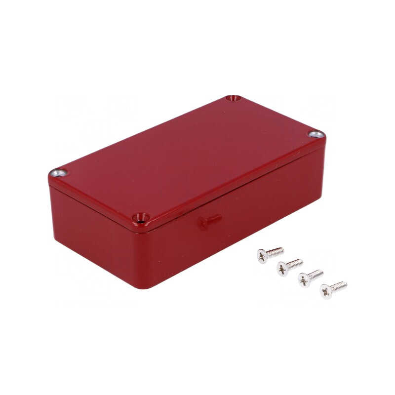 Carcasă universală aluminiu roșu 60x112x31mm | Electronic-mag.ro | Componente Electronice