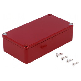 Carcasă universală aluminiu roșu 60x112x31mm | Electronic-mag.ro | Componente Electronice