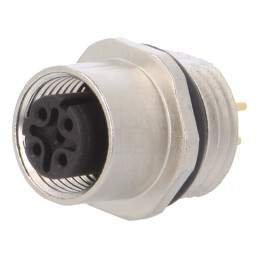 Soclu M12 4-PIN Mamă Ethernet pentru Panou THT | Electronic-mag.ro | Componente Electronice