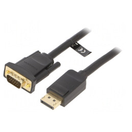 Cablu D-Sub 15pin la DisplayPort 5m Negru | Electronic-mag.ro | Componente Electronice