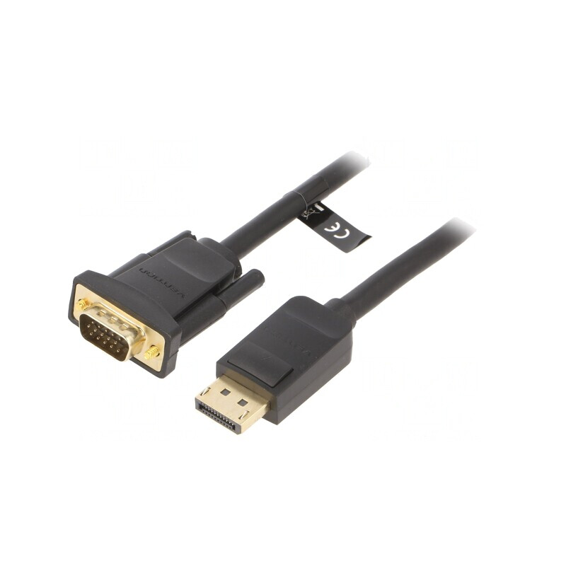 Cablu D-Sub 15pin la DisplayPort 5m Negru | Electronic-mag.ro | Componente Electronice