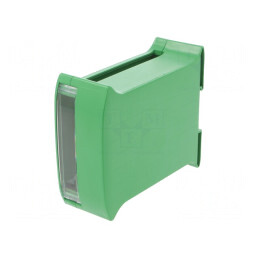 Carcasă pentru șină DIN 101x45x119mm verde | Electronic-mag.ro | Componente Electronice