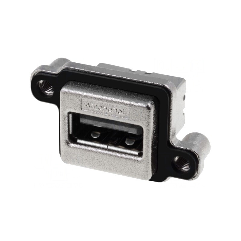 Soclu USB A pentru montare pe panou USB 2.0 | Electronic-mag.ro | Componente Electronice