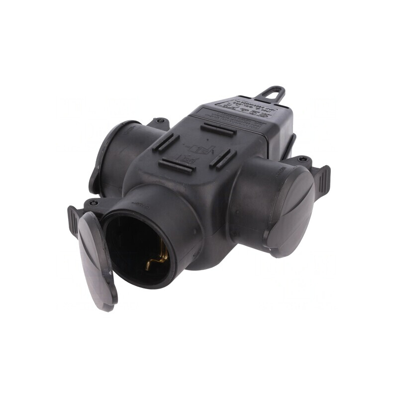 Conector Alimentare AC 2P PE 250VAC 16A Negru IP44 | Electronic-mag.ro | Componente Electronice