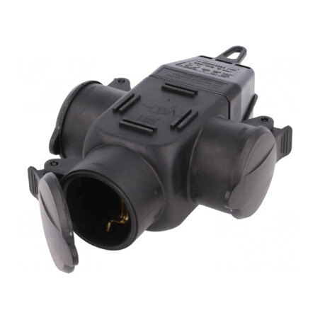 Conector Alimentare AC 2P PE 250VAC 16A Negru IP44 | Electronic-mag.ro | Componente Electronice