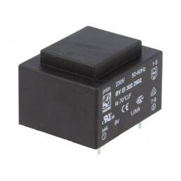 Transformator încapsulat 1VA 230V 9V PCB | Electronic-mag.ro | Componente Electronice