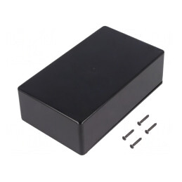 Carcasă universală ABS neagră 95x160x49mm | Electronic-mag.ro | Componente Electronice