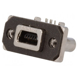 Soclu USB B mini THT 5 PIN 90° IP67 | Electronic-mag.ro | Componente Electronice