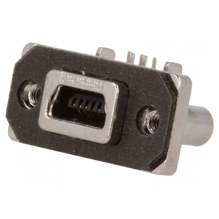 Soclu USB B mini THT 5 PIN 90° IP67 | Electronic-mag.ro | Componente Electronice