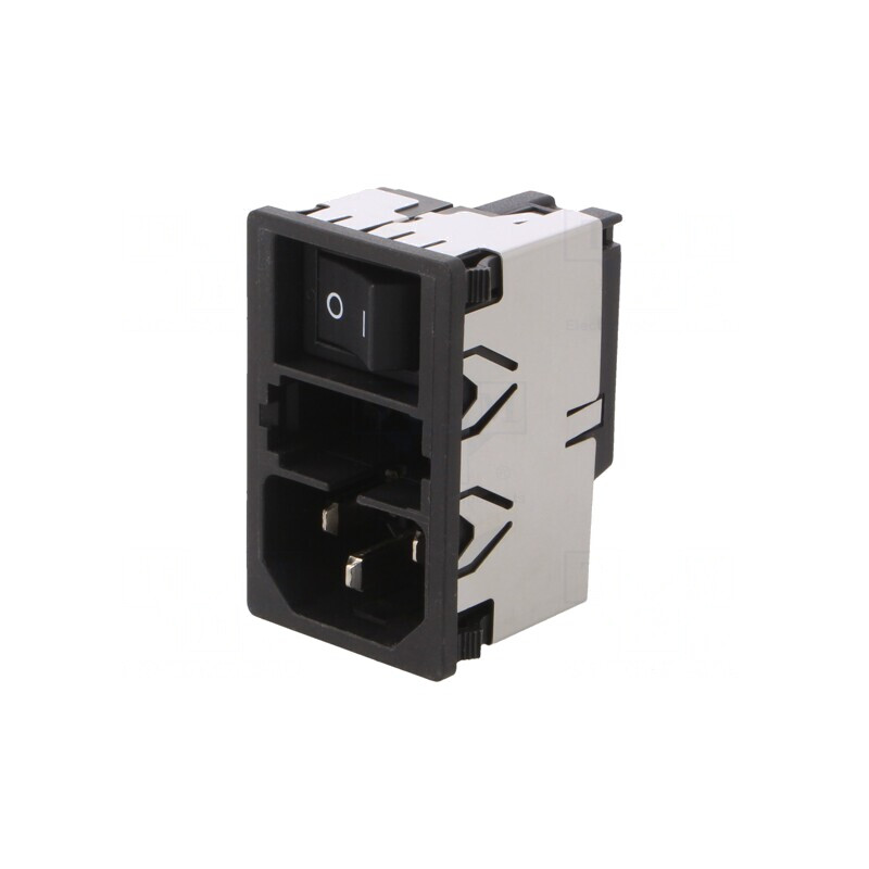 Conector Alimentare AC Soclu Tată 10A 250V IEC 60320 | Electronic-mag.ro | Componente Electronice