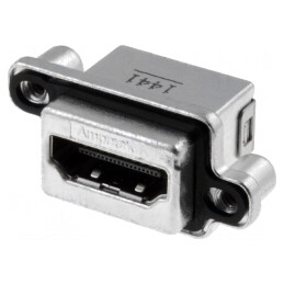 Conector HDMI 19 PIN Aurit în unghi 90° THT IP67