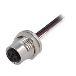 Soclu M12 5 PIN mamă Profibus IP67 drept 60V | Electronic-mag.ro | Componente Electronice