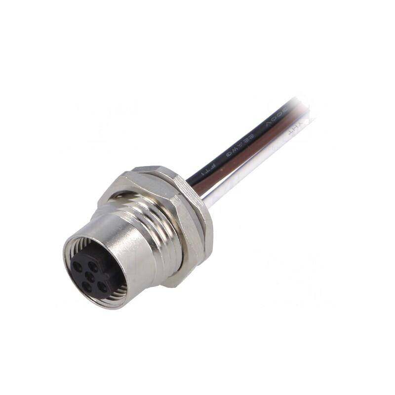 Soclu M12 5 PIN mamă Profibus IP67 drept 60V | Electronic-mag.ro | Componente Electronice