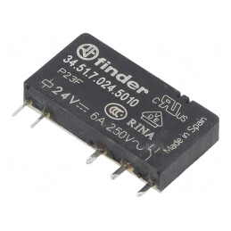 Releu Electromagnetic SPDT 24VDC 6A | Electronic-mag.ro | Componente Electronice