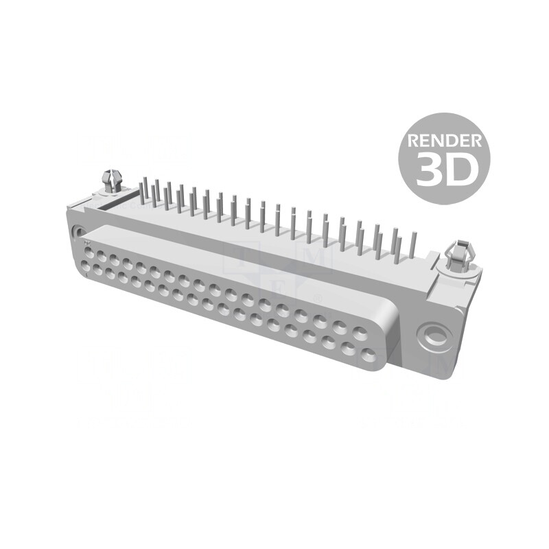 Soclu Mamă D-Sub 37 PIN 90° THT UNC 4-40 AMPLIMITE | Electronic-mag.ro | Componente Electronice