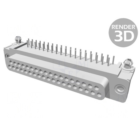Soclu Mamă D-Sub 37 PIN 90° THT UNC 4-40 AMPLIMITE | Electronic-mag.ro | Componente Electronice