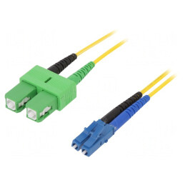 Patch cord fibră OS2 LC/UPC-SC/APC 2m galben LSZH | Electronic-mag.ro | Componente Electronice