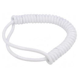 Cablu spiralat alb 3G1mm2 PUR 0.3m-1.05m | Electronic-mag.ro | Componente Electronice