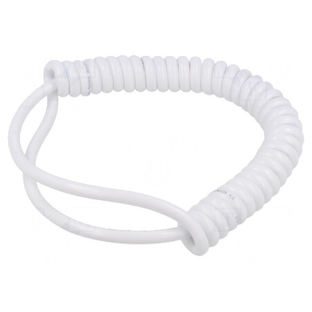 Cablu spiralat alb 3G1mm2 PUR 0.3m-1.05m | Electronic-mag.ro | Componente Electronice