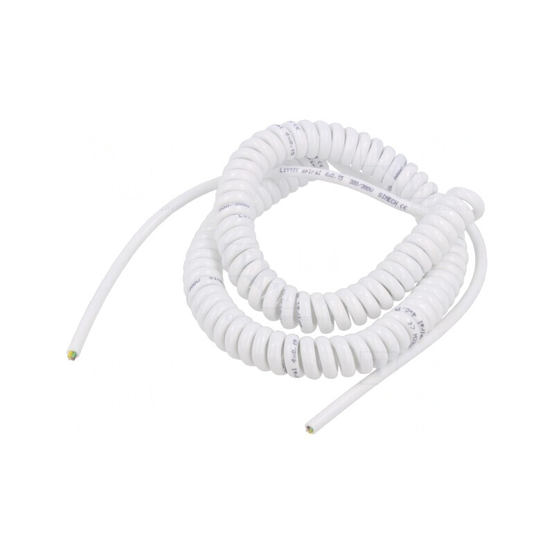 Cablu spiralat neecranat PUR alb 0,5m 2m | Electronic-mag.ro | Componente Electronice