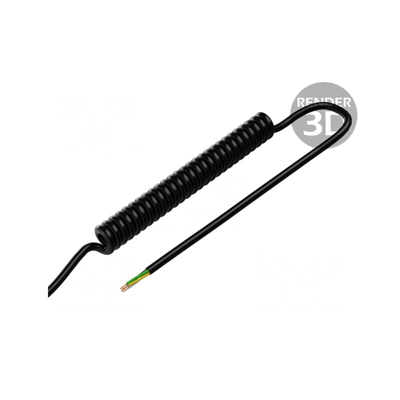 Cablu Spiralat Neecranat PUR Negru 0.5m-2m 4x0.15mm² 300V | Electronic-mag.ro | Componente Electronice