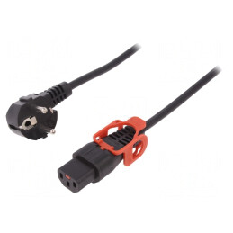 Cablu Alimentare 2m 10A Ştecăr Unghi CEE 7/7 la IEC C13 | Electronic-mag.ro | Componente Electronice