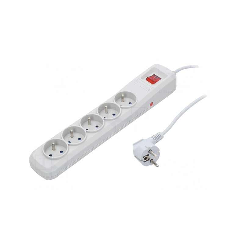 Prelungitor cu 5 Prize și Protecție la Supratensiune 10A | Electronic-mag.ro | Componente Electronice