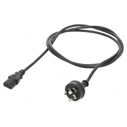 Cablu electric 3x1mm2 mufă IEC C13 1,8m negru