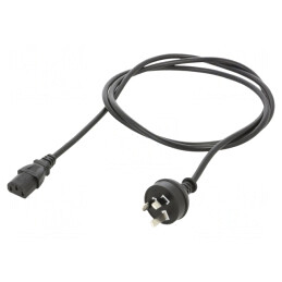 Cablu electric 3x1mm2 mufă IEC C13 1,8m negru | Electronic-mag.ro | Componente Electronice