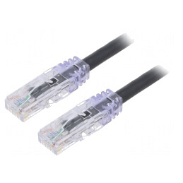 Patch cord U/UTP Cat6 LSZH Negru 1m | Electronic-mag.ro | Componente Electronice