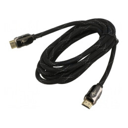 Cablu HDMI 1.4 Textil 3m Negru | Electronic-mag.ro | Componente Electronice