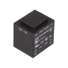 Transformator Încapsulat PCB 3VA 230V 7.5V 400mA | Electronic-mag.ro | Componente Electronice
