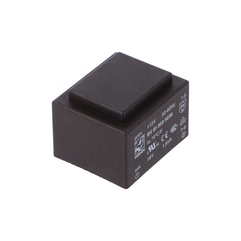Transformator încapsulat 1,9VA 115VAC 18V 105mA PCB | Electronic-mag.ro | Componente Electronice