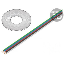 Cablu bandă litat Cu 5x0,25mm2 PVC 10m 350V | Electronic-mag.ro | Componente Electronice