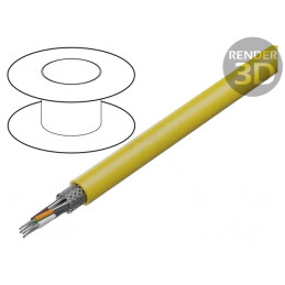 Cablu ETHERLINE® HEAT S/FTP 6a Galben 24AWG PUR | Electronic-mag.ro | Componente Electronice
