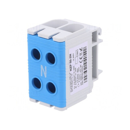 Conector Șine 50mm2 4 Borne Gri 31.1mm | Electronic-mag.ro | Componente Electronice